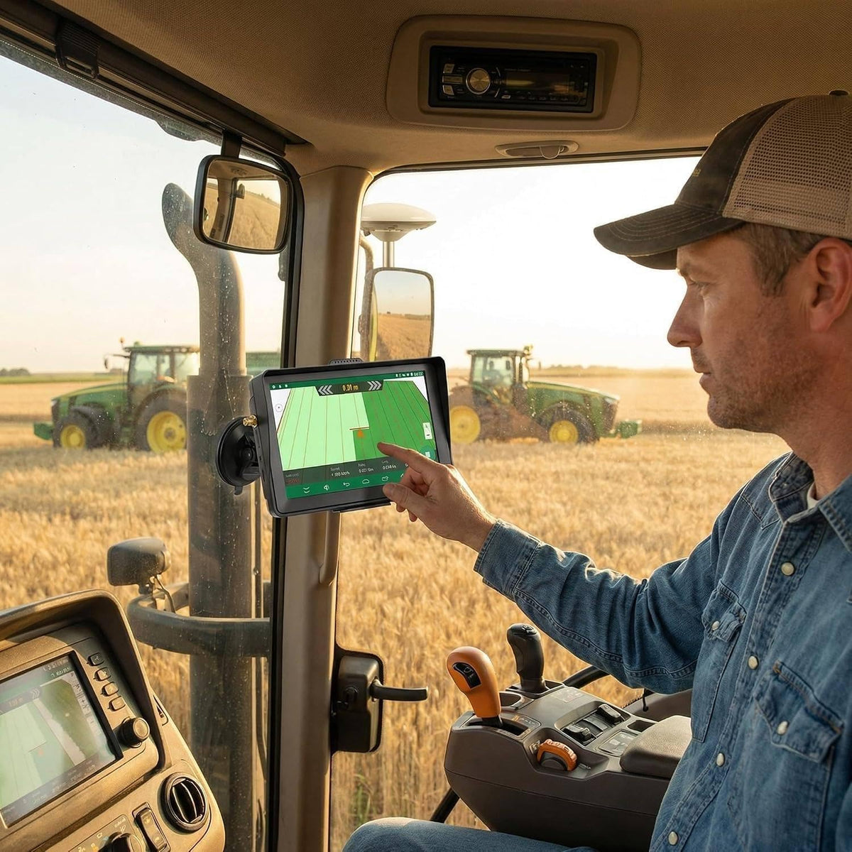 GPS Guidance System for Farm Tractors,Touchscreen Rtk Gnss with Ab Line Navigation,Fits All Tractor Models.Straight AB Line Navigation for Precision Farming