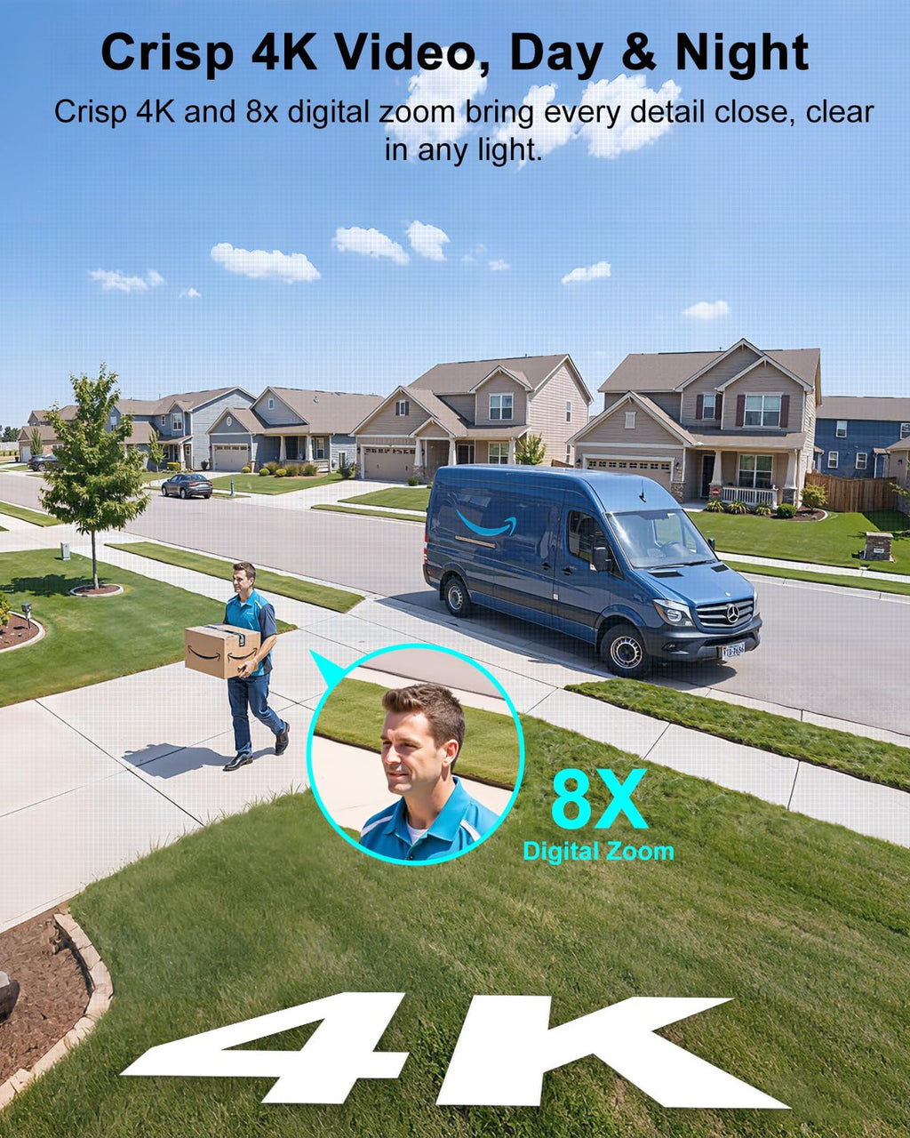 4K Solar Security Cameras Wireless Outdoor, 4-Cam Kit, BU-K804