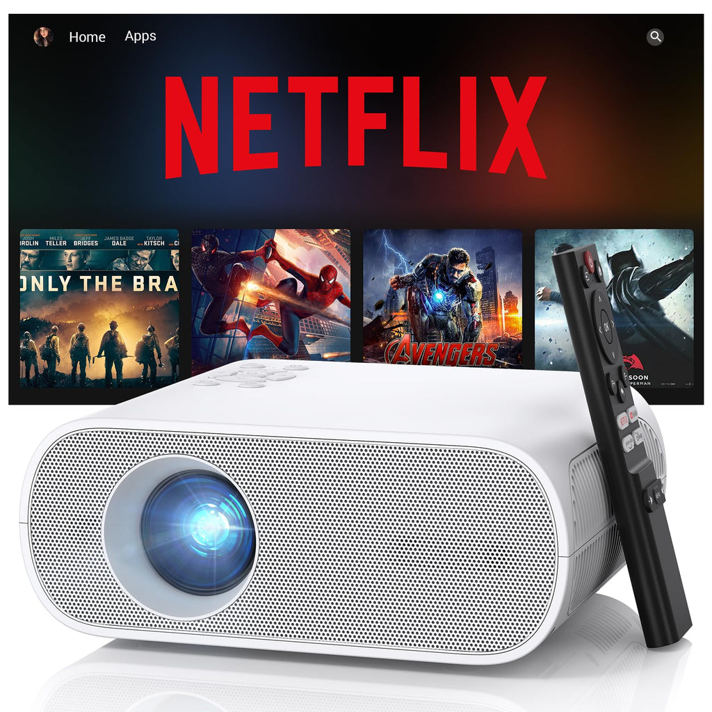 4K Projector with WiFi and Bluetooth, 1500 ANSI Google TV Projector