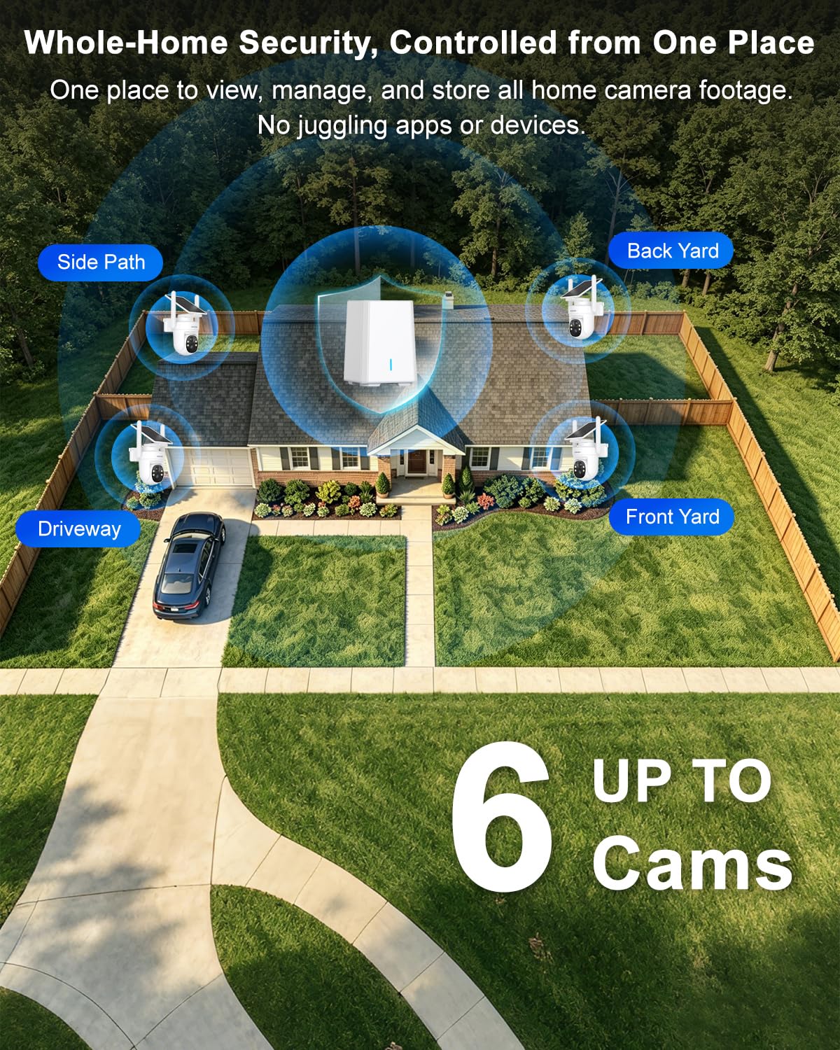 4K Solar Security Cameras Wireless Outdoor, 4-Cam Kit, BU-K804