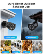 ZOSI 16CH 3K Lite Security Camera System, 16X Wired Bullet Cameras, 3TB HDD