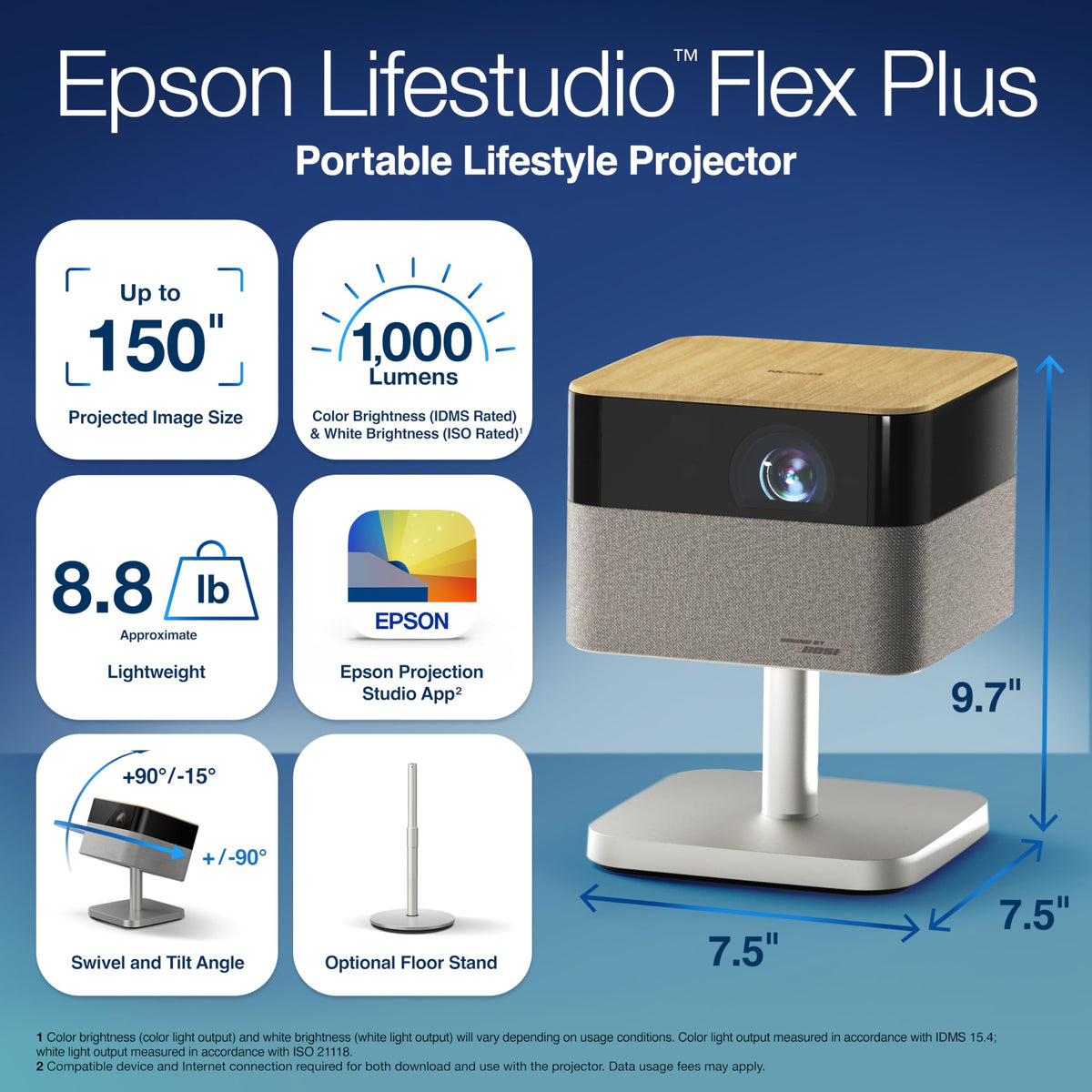 Epson Lifestudio Flex Plus 4K PRO-UHD Portable Lifestyle Projector