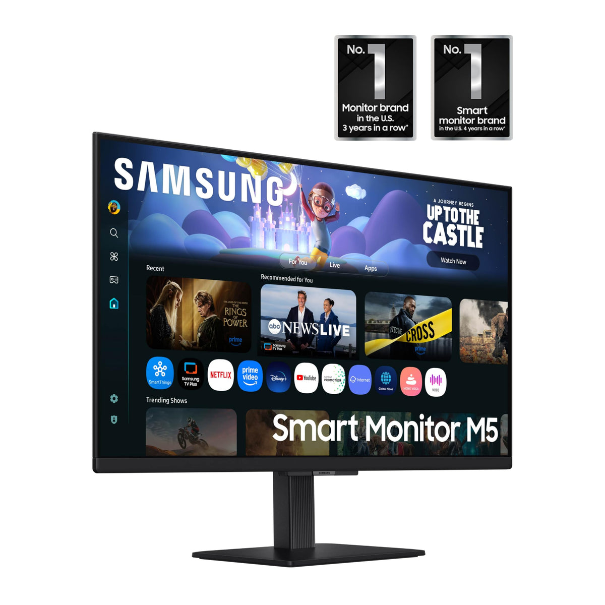 Samsung 27-Inch M5 (M50F) Series FHD Smart Monitor with Streaming TV, Speakers, HDR10, Gaming Hub, Multiple Ports, Workout Tracker, Vision Accessibility Tools, Black, LS27FM502ENXZA