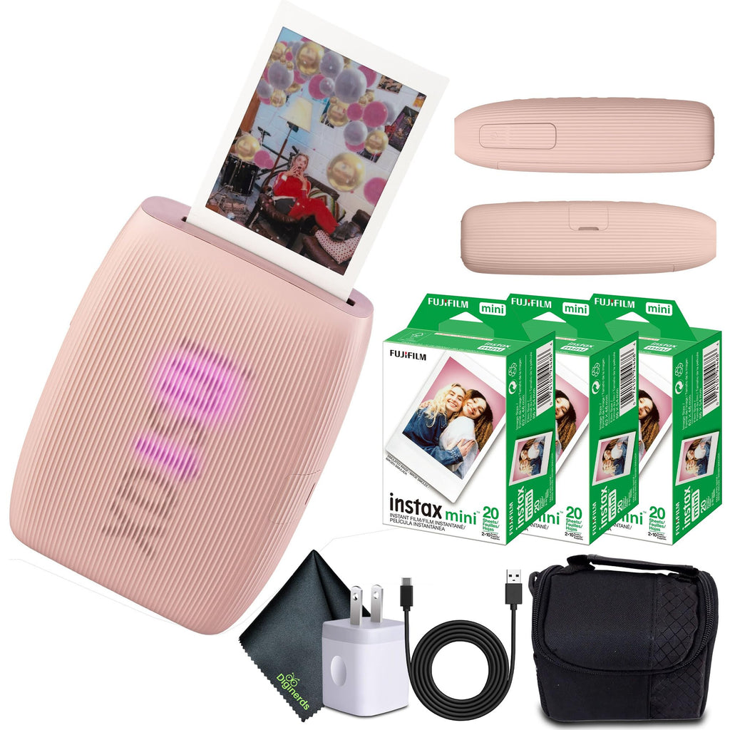 FUJIFILM INSTAX MINI LINK 3 Smartphone Printer (Clay White) 40-Photo Bundle