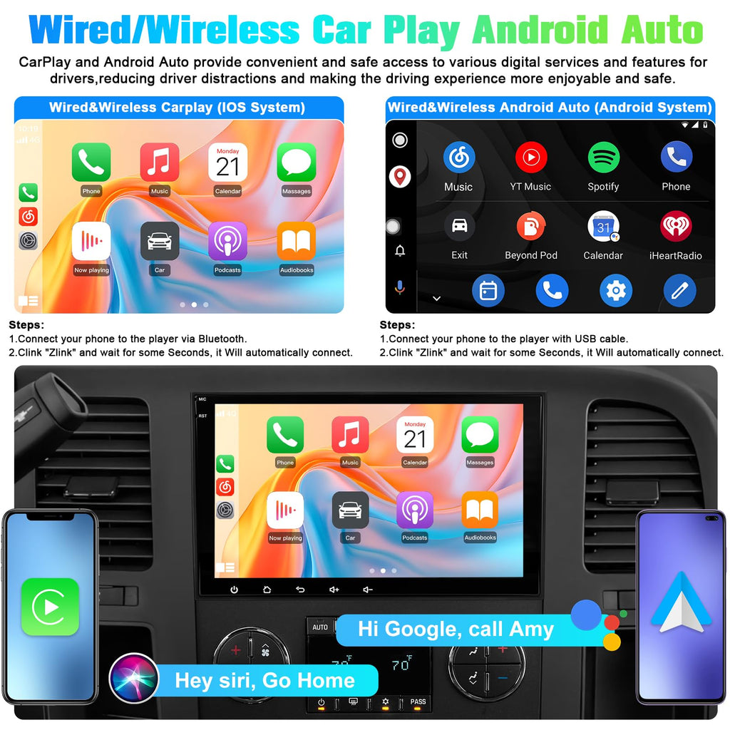 AWESAFE 8" Touch Screen Car Stereo for Chevy Silverado GMC Sierra Yukon