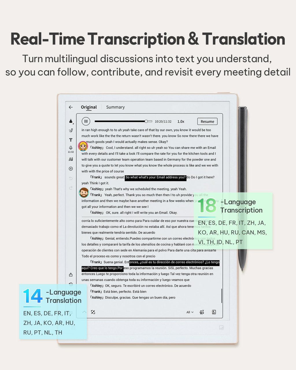 iflytek AINOTE 2, 10.65" E Ink Tablet with Recording & AI Meeting Summaries