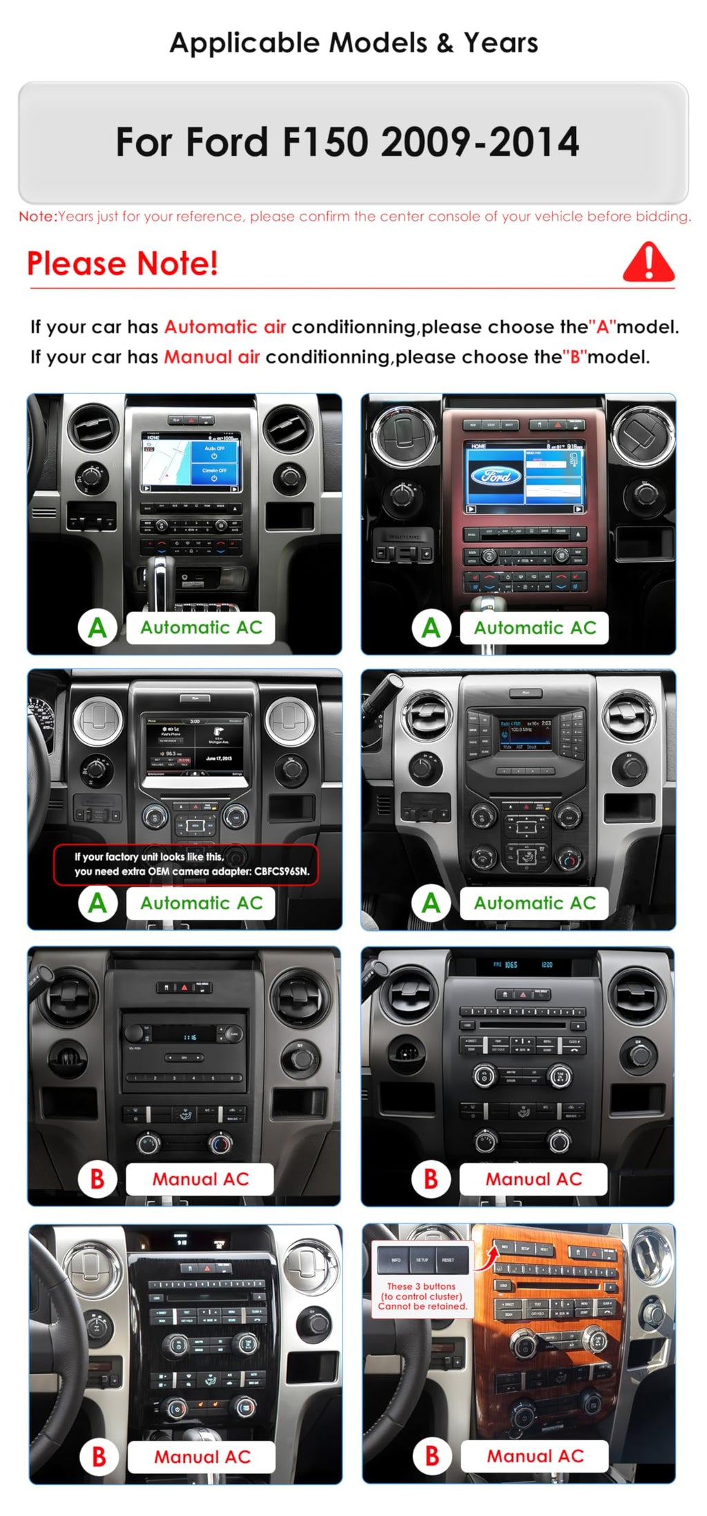 Android14 10.4 inch HD Touchscreen Car Radio Upgrade for F150 2009-2014 Wireless Carplay | Android Auto 2G+64G WiFi GPS Navigation Bluetooth 5.0 FM,SWC,Car Tablet