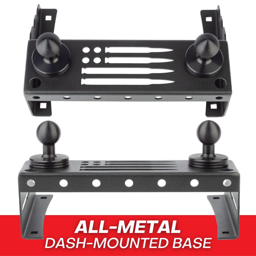 Bulletpoint Metal Dash Mount Phone + Tablet Holder Bundle Compatible with 2015-2020 Ford F150 & 2017-2022 F250/F350 Super Duty - Dual 20mm Ball Dash F150 Phone Mount