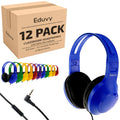 Classroom Headphones with Microphone Bulk 24 Pack, Wired Black Class Set