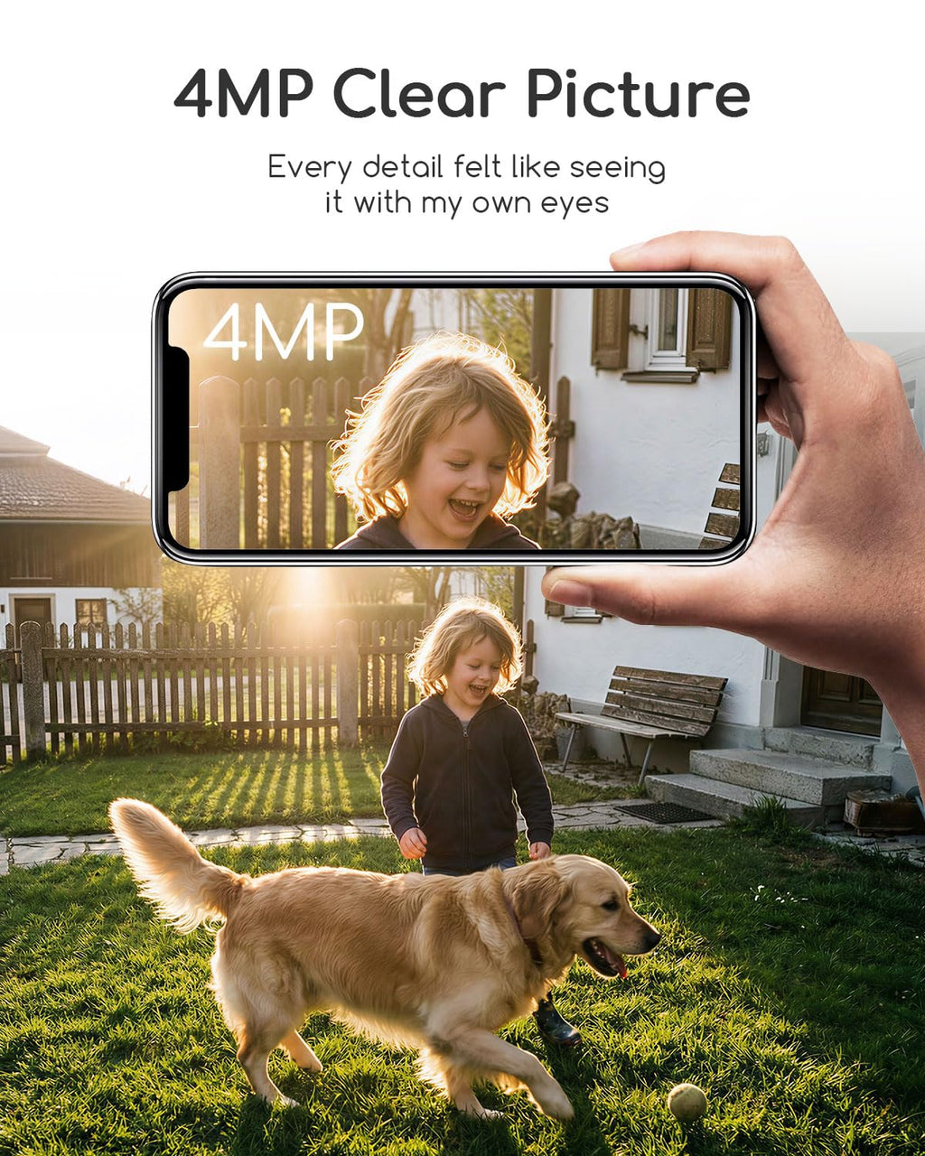 COOAU 4MP Security Cameras Wireless Outdoor, Faster Solar Charging, WiFi 6