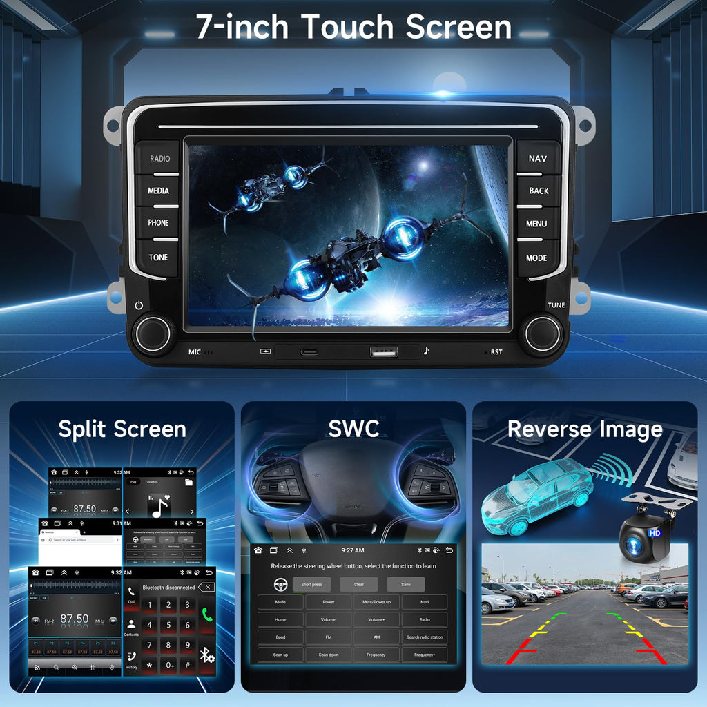 Hodozzy 6G+128G 8-Core Car Radio for Volkswagen VW Jetta Passat Golf Beetle