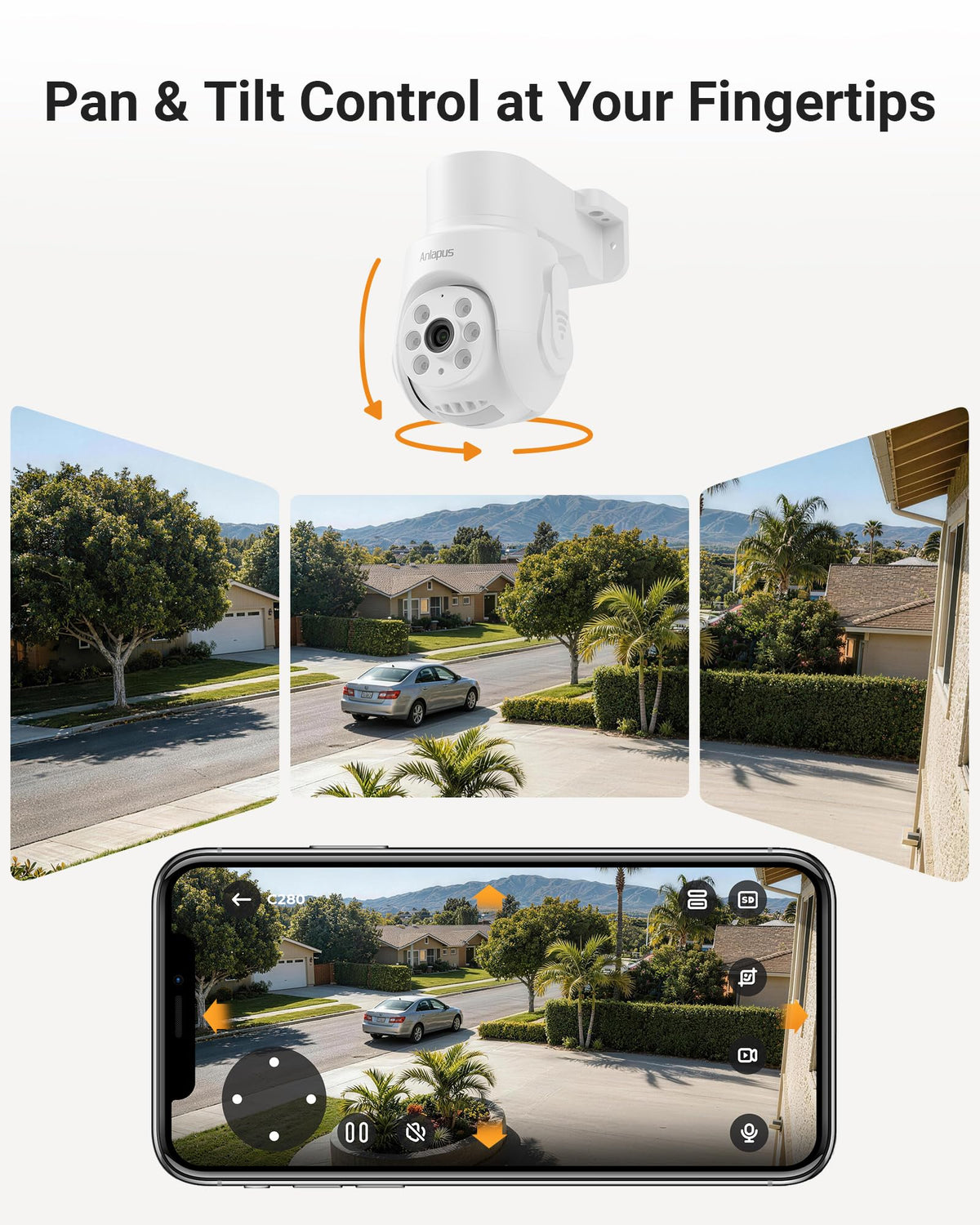 Anlapus 16 Channel Security Camera System, 12Pcs 1080P Pan Tilt Cam, No HDD