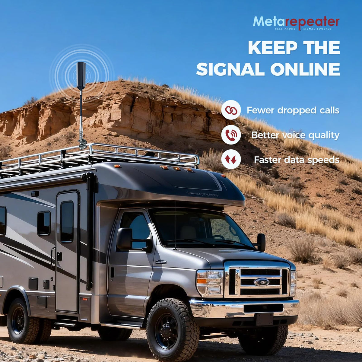 Cell Phone Booster for RV Truck with LCD Display
