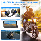 6.25" Motorcycle Carplay with HD Waterproof Touchscreen, Android Auto, TPMS, GPS Navigation System, Dash Cam, Remote Control, Loop Recording, Support Siri, Bluetooth, Inclued 128G SD Card