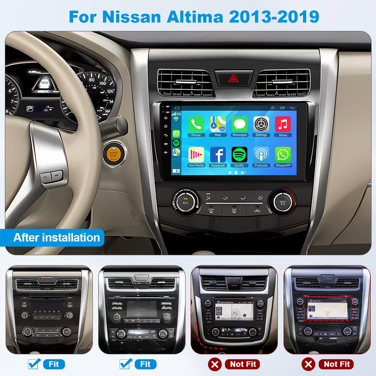 4G+128G Car Radio for Nissan Altima 2013 2014 2015 2016 2017 2018 2019