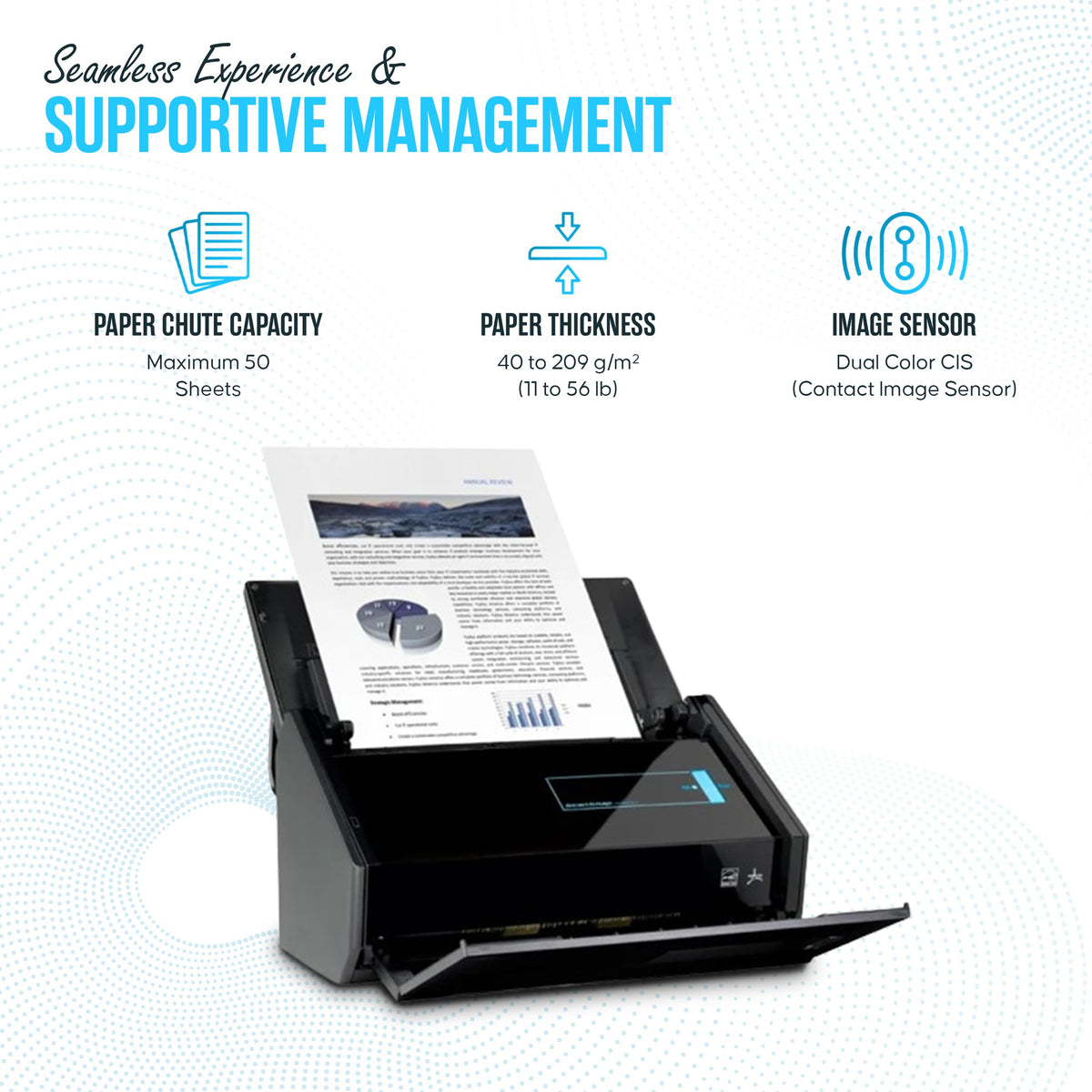 IX500 Fujitsu ScanSnap Duplex Document & Receipt Scanner, Mac/PC, USB 3.0