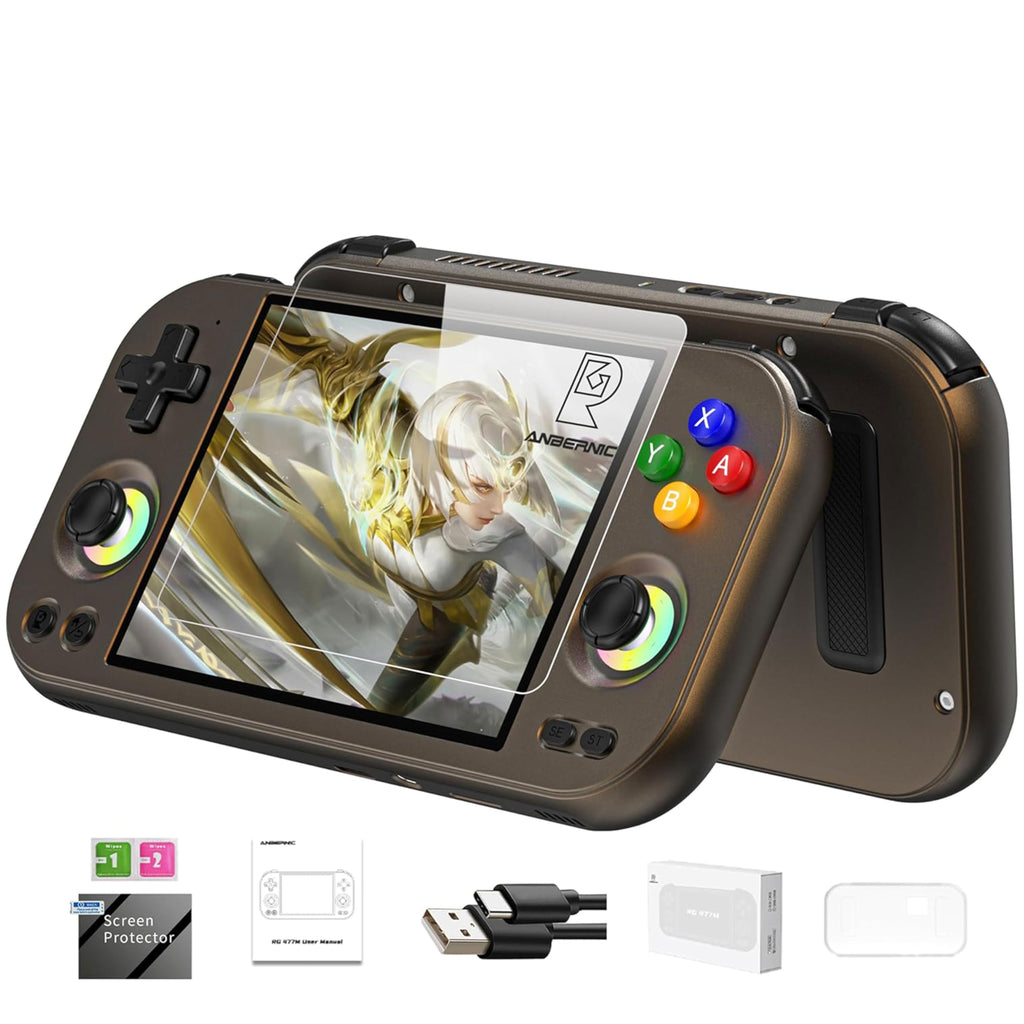 RG477M Retro Handheld Game Console , Aluminum Alloy CNC Dimensity 8300 Android14 System 4.7-inch Touch Handheld Game Console WiFi/Bluetooth Hall Joystick RGB Light 5300mah