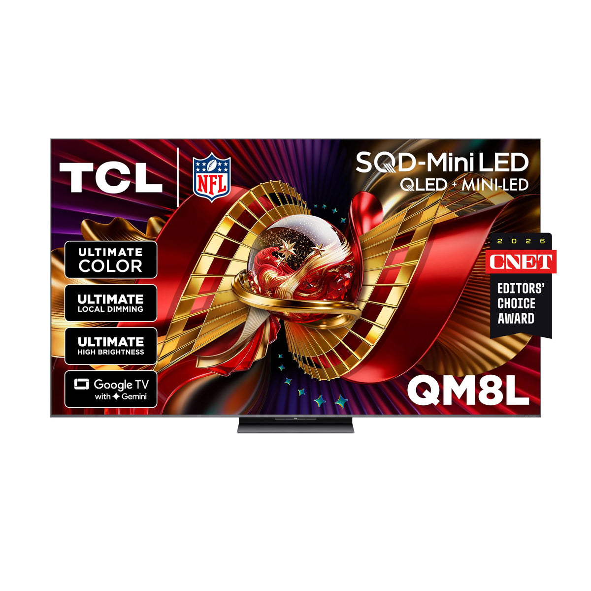 TCL 65 Inch QM8L Series SQD-Mini LED QLED 4K Smart Google TV 65QM8L, 144Hz