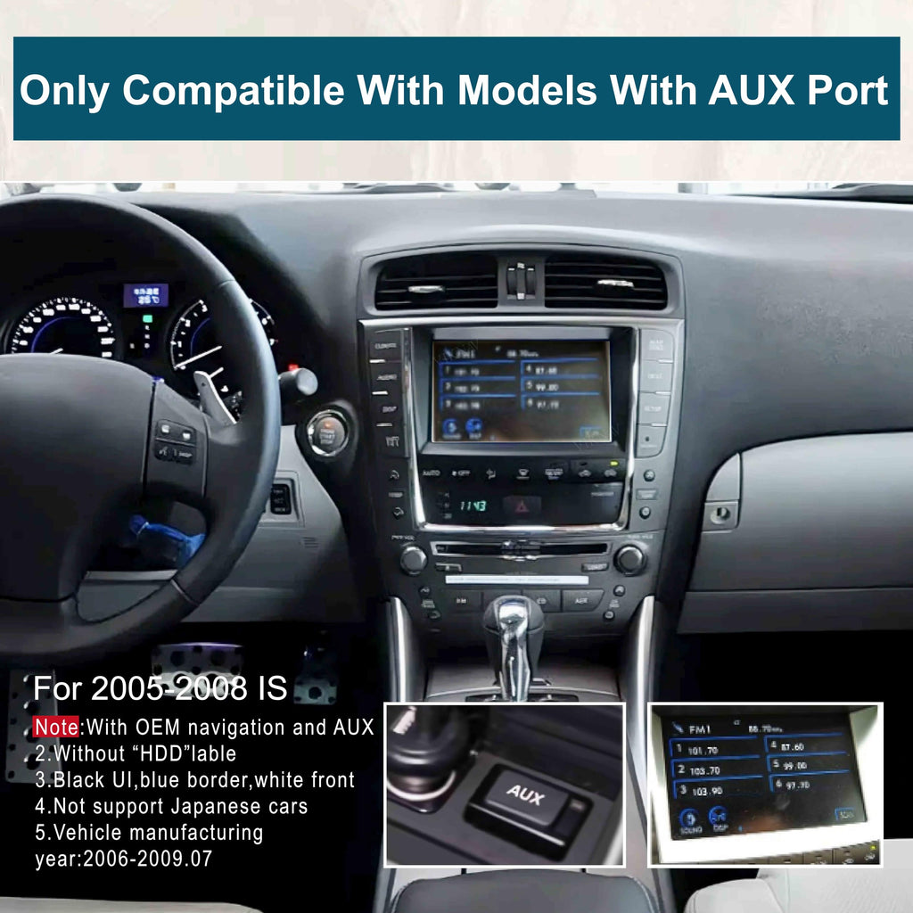 for Lexus is 2005 2006 2007 2008 Linux Interface Box Upgrade Original Car Radio Screen Wireless Carplay Android Auto GPS Navigation