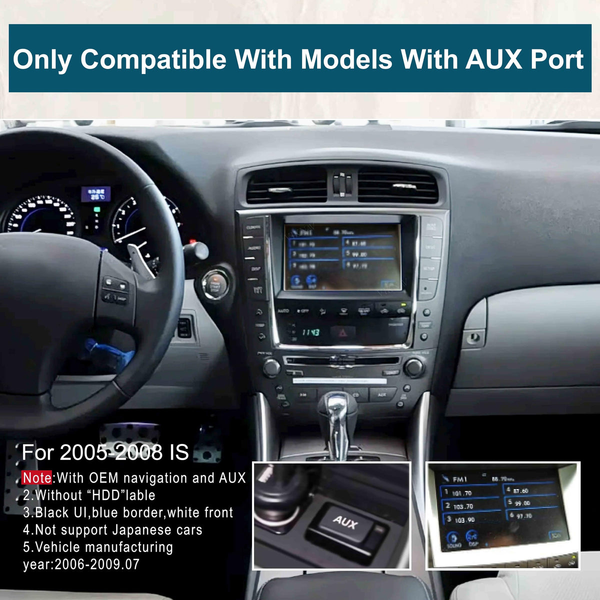 for Lexus is 2005 2006 2007 2008 Linux Interface Box Upgrade Original Car Radio Screen Wireless Carplay Android Auto GPS Navigation
