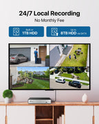 Loocam Security Camera System with DVR H.265+ 8CH, 1TB Hard Drive