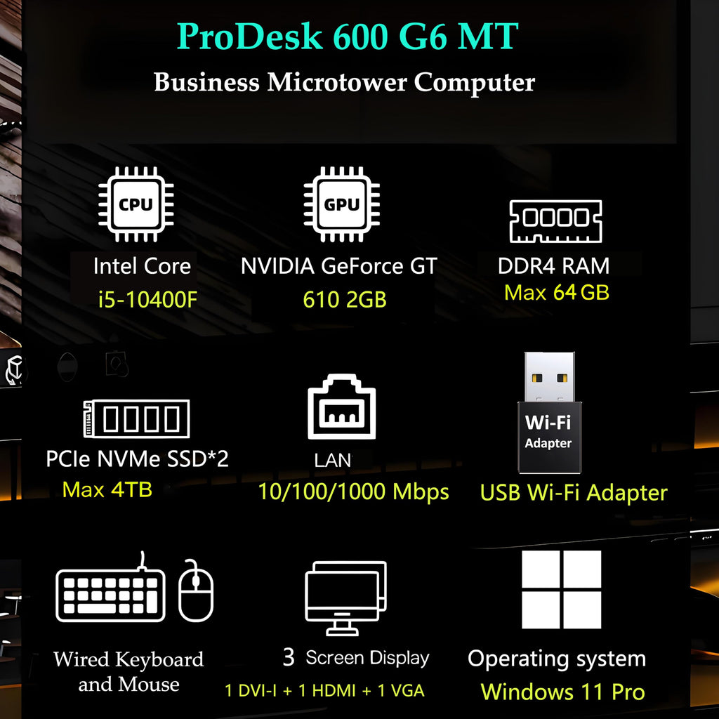 HP Desktop Computer Tower PC for Home & Office Business, Intel Core i5