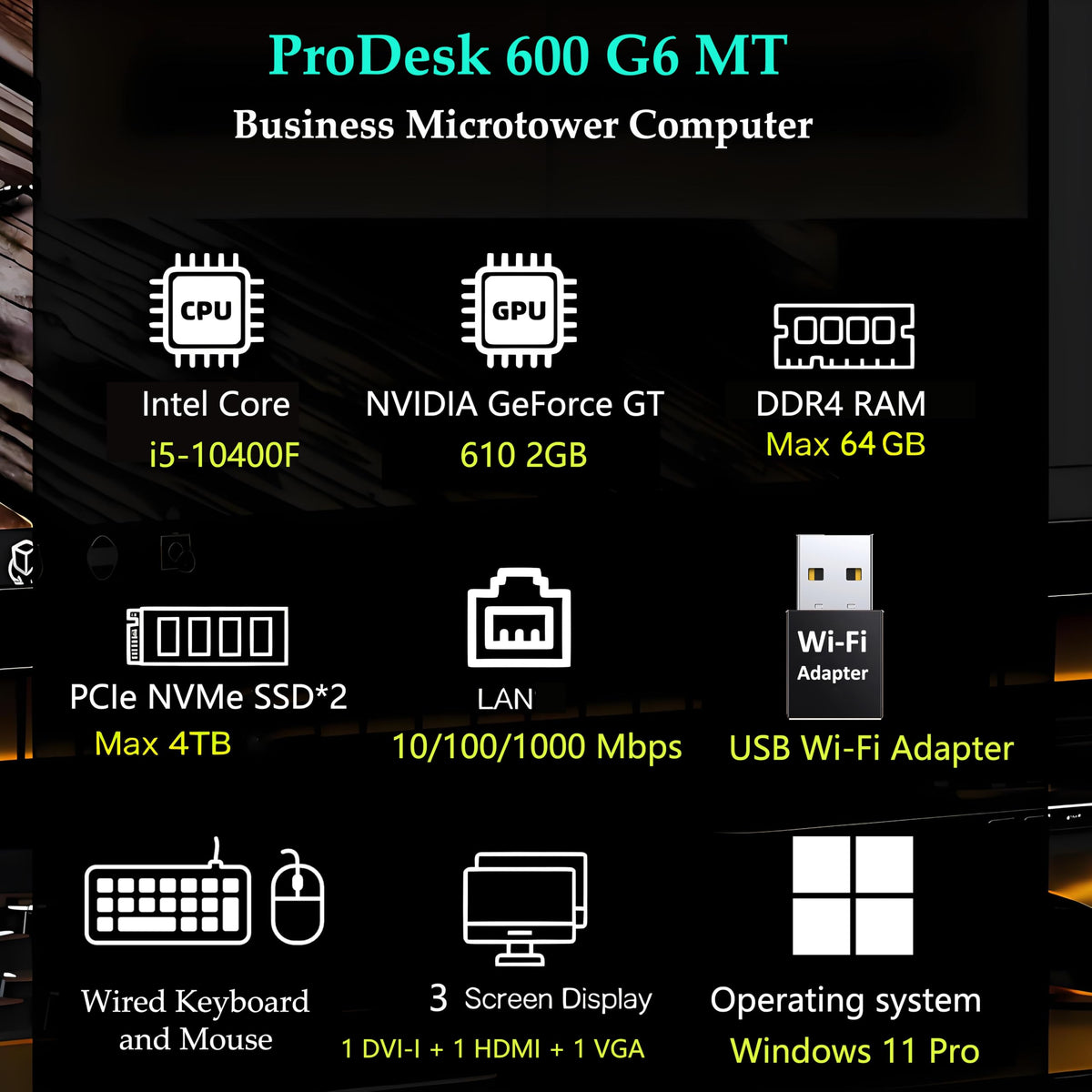 HP Desktop Computer Tower PC for Home & Office Business, Intel Core i5