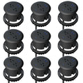 9-Pack 3-inch Desktop Power Grommet,PD20W USB-C,6.5ft Cord,Black