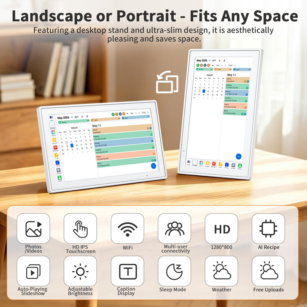Digital Calendar 15.6 Inch, Smart Touchscreen Wall Calendar Planner