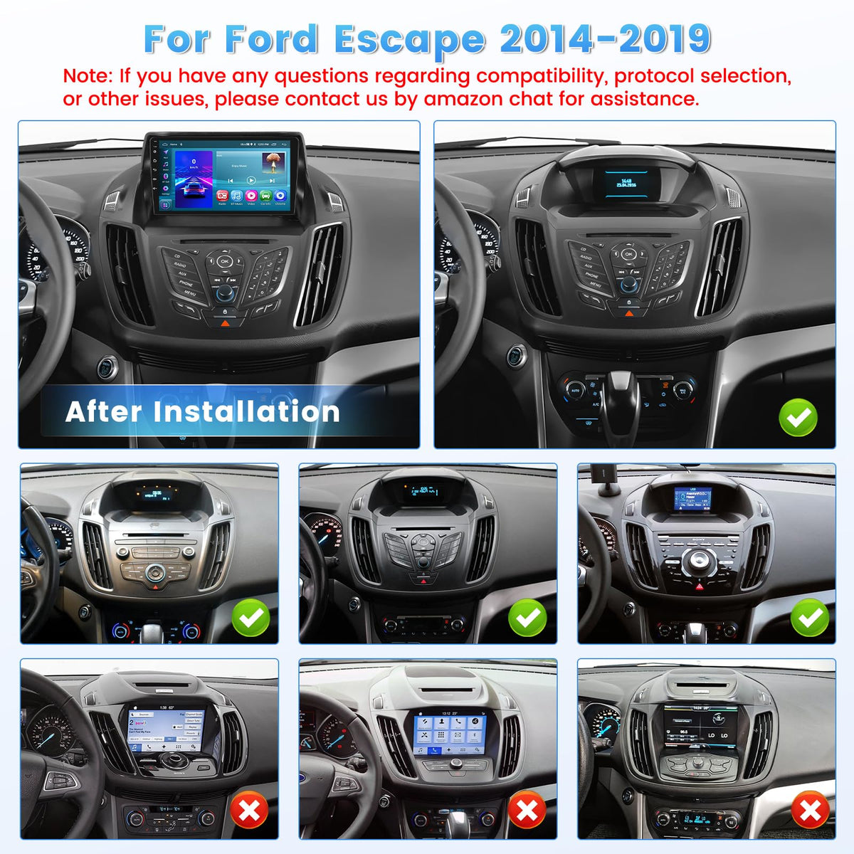 [DSP & EQ] 2+64G Car Radio for Ford Escape 2014-2019