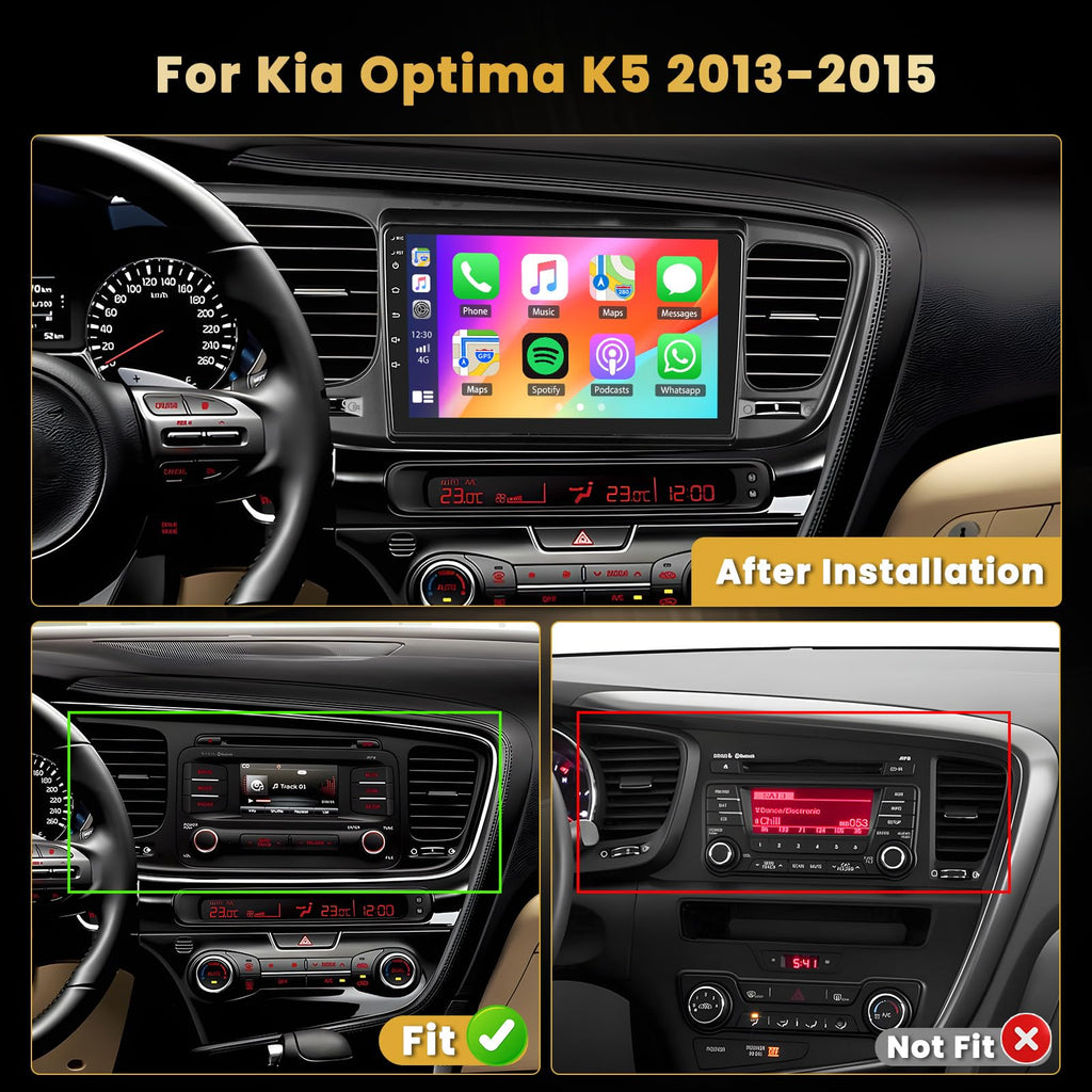 Hikity 8 Core 4+64GB for Android 15 Car Stereo Kia Optima K5 2013 2014 2015