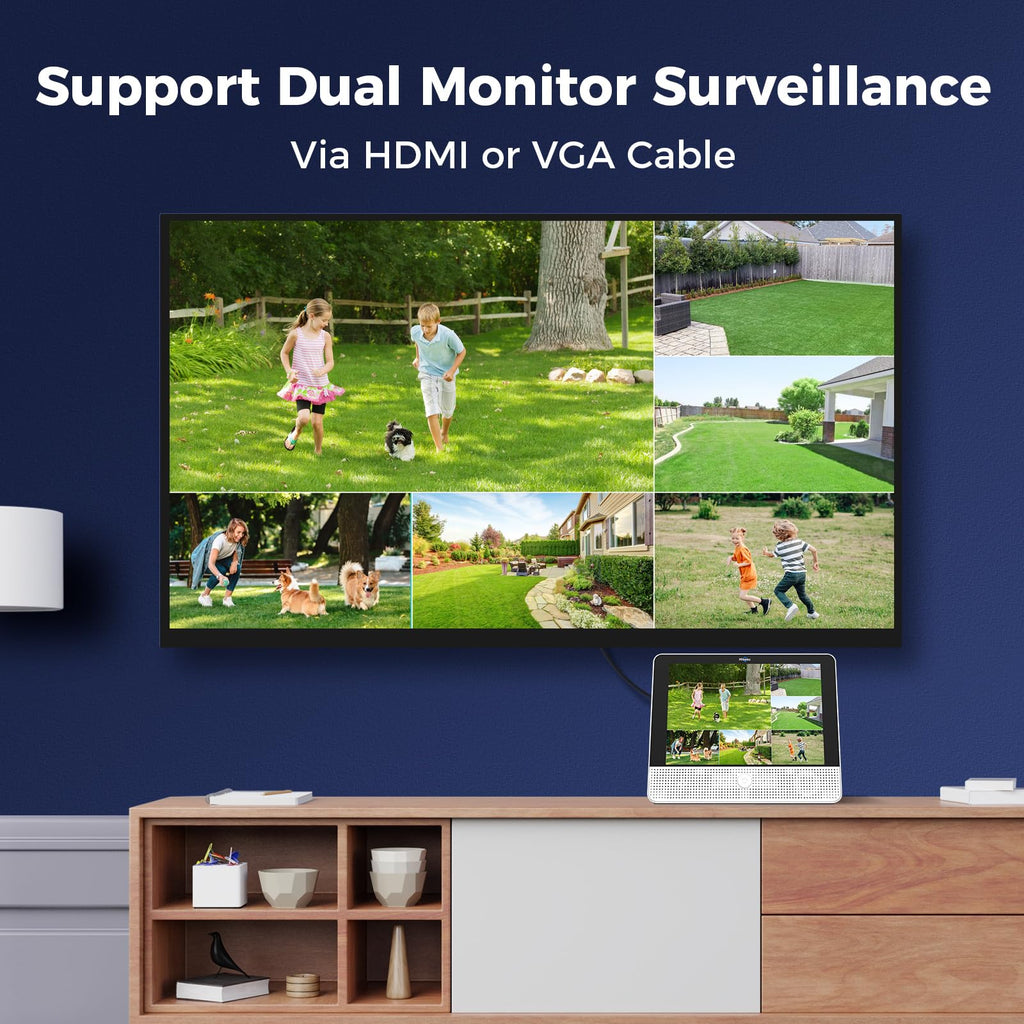 Hiseeu 4K PoE Security Camera System,8Pcs 5MP PoE PTZ Cameras,330° View