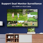 Hiseeu 4K PoE Security Camera System,8Pcs 5MP PoE PTZ Cameras,330° View