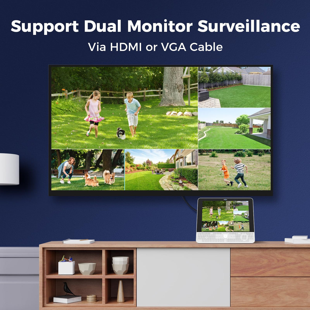 Hiseeu 4K PoE Security Camera System,8Pcs 5MP PoE PTZ Cameras,330° View