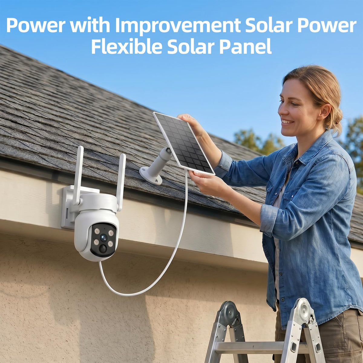 Security Cameras Wireless Outdoor, Classic 4-Cam Kit, Solar Powered | No Subscription Required, 500GB HDD Build-in Storage, 360° PTZ, 4MP Color Night Vision, Easy Install