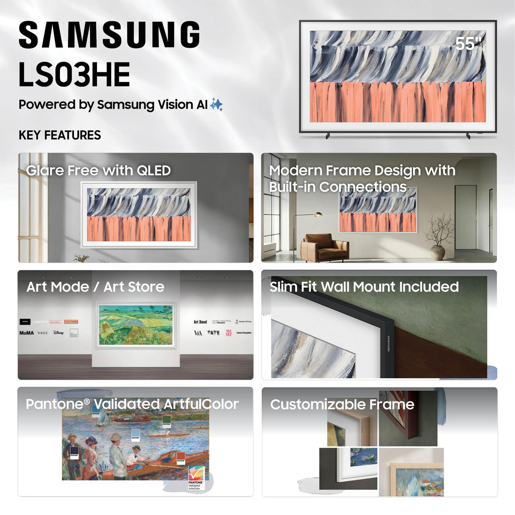 Samsung 55-Inch Class The Frame Art TV LS03HE, QLED 4K, 2026 Model