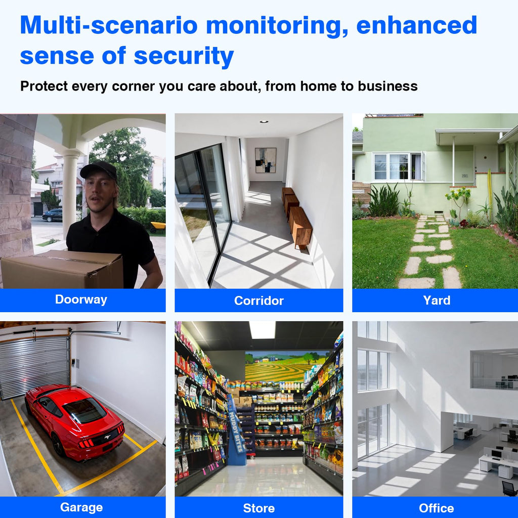 Expandable 10CH NVR Wireless Security System 10.1" Monitor, 4 Dual Lens PTZ 4MP Camera, Humanoid Motion Detection, Spotlight, Siren Alarm, 2-Way Audio, in/Outdoor, 1TB HDD, Color Night Vision