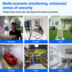 Expandable 10CH NVR Wireless Security System 10.1" Monitor, 4 Dual Lens PTZ 4MP Camera, Humanoid Motion Detection, Spotlight, Siren Alarm, 2-Way Audio, in/Outdoor, 1TB HDD, Color Night Vision