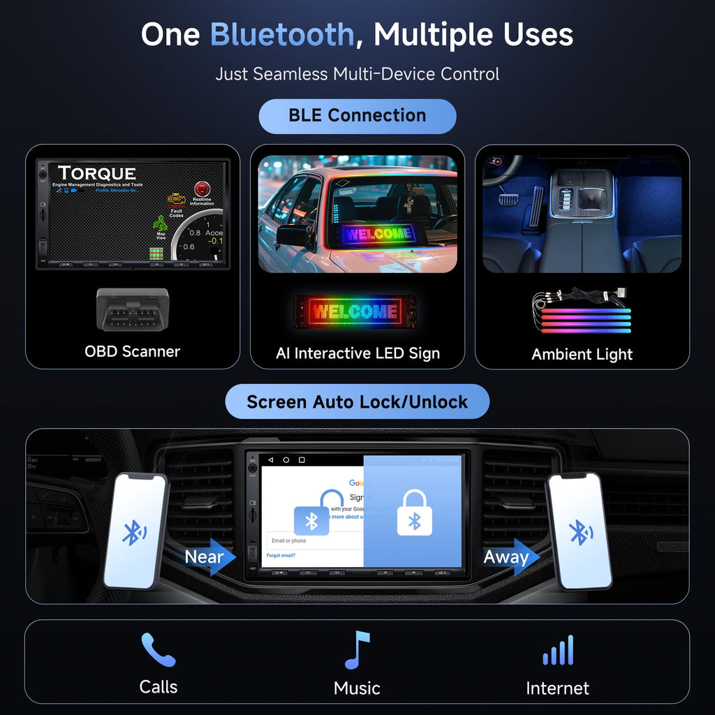 ATOTO A5L 7" Android Double DIN Car Stereo, Wireless CarPlay & Android Auto