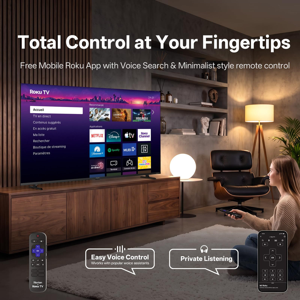 HORION Roku TV 40" QLED Smart FHD Television with Quantum Dot Color