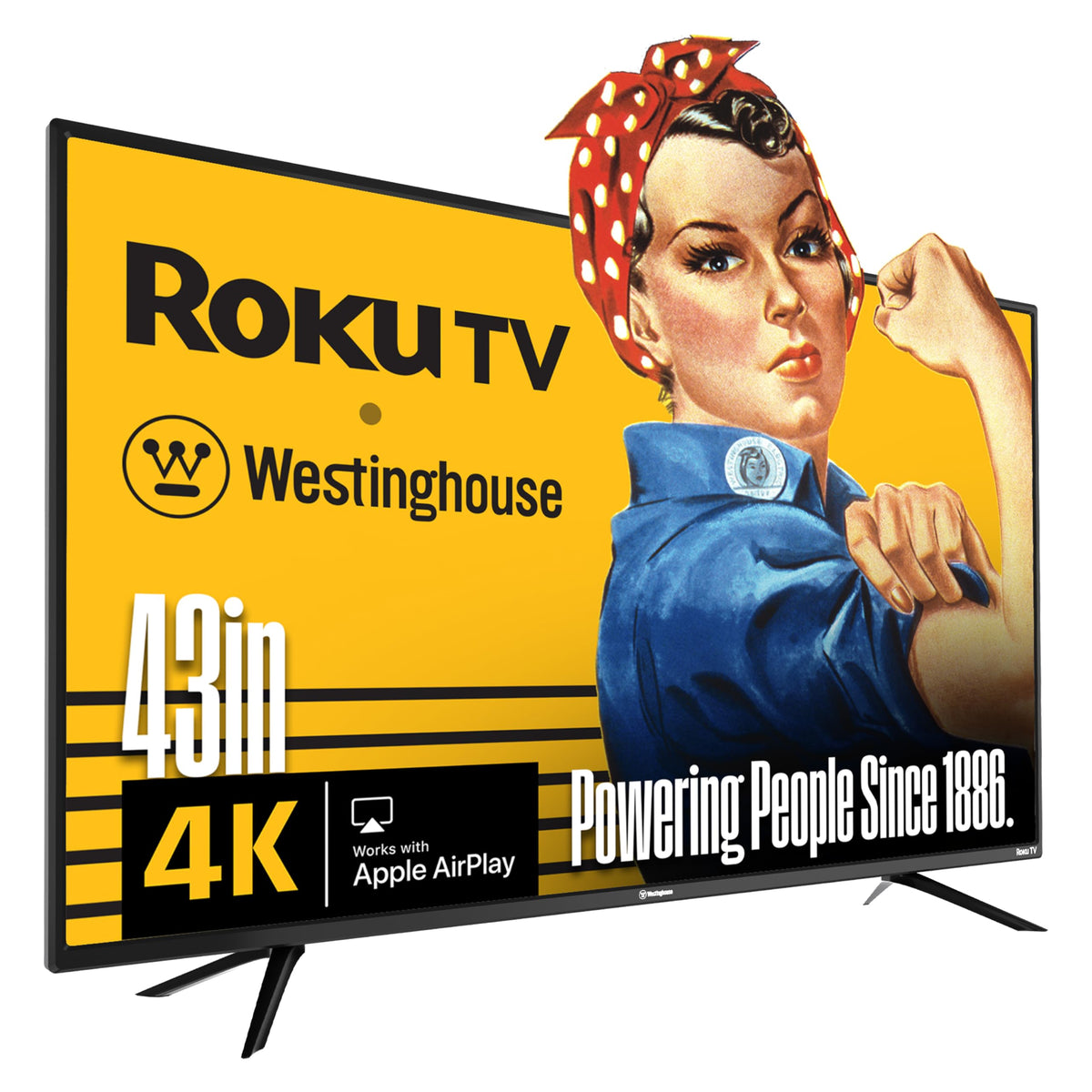 Westinghouse Roku 43 Inch Smart TV, 4K UHD, Apple AirPlay 2, Alexa