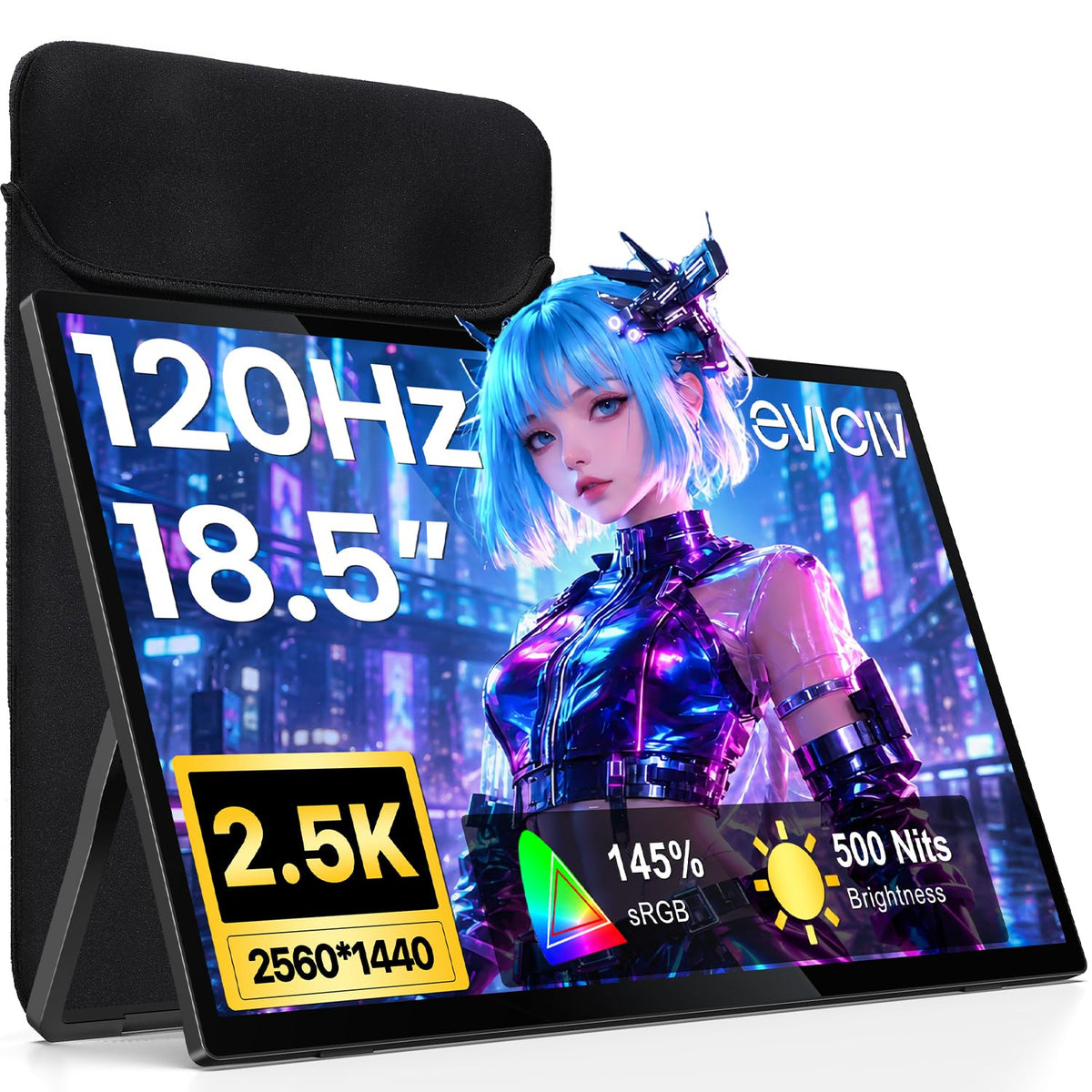 EVICIV Portable Monitor 4K Touchscreen 15.6", 3840 * 2160 UHD, 125% sRGB