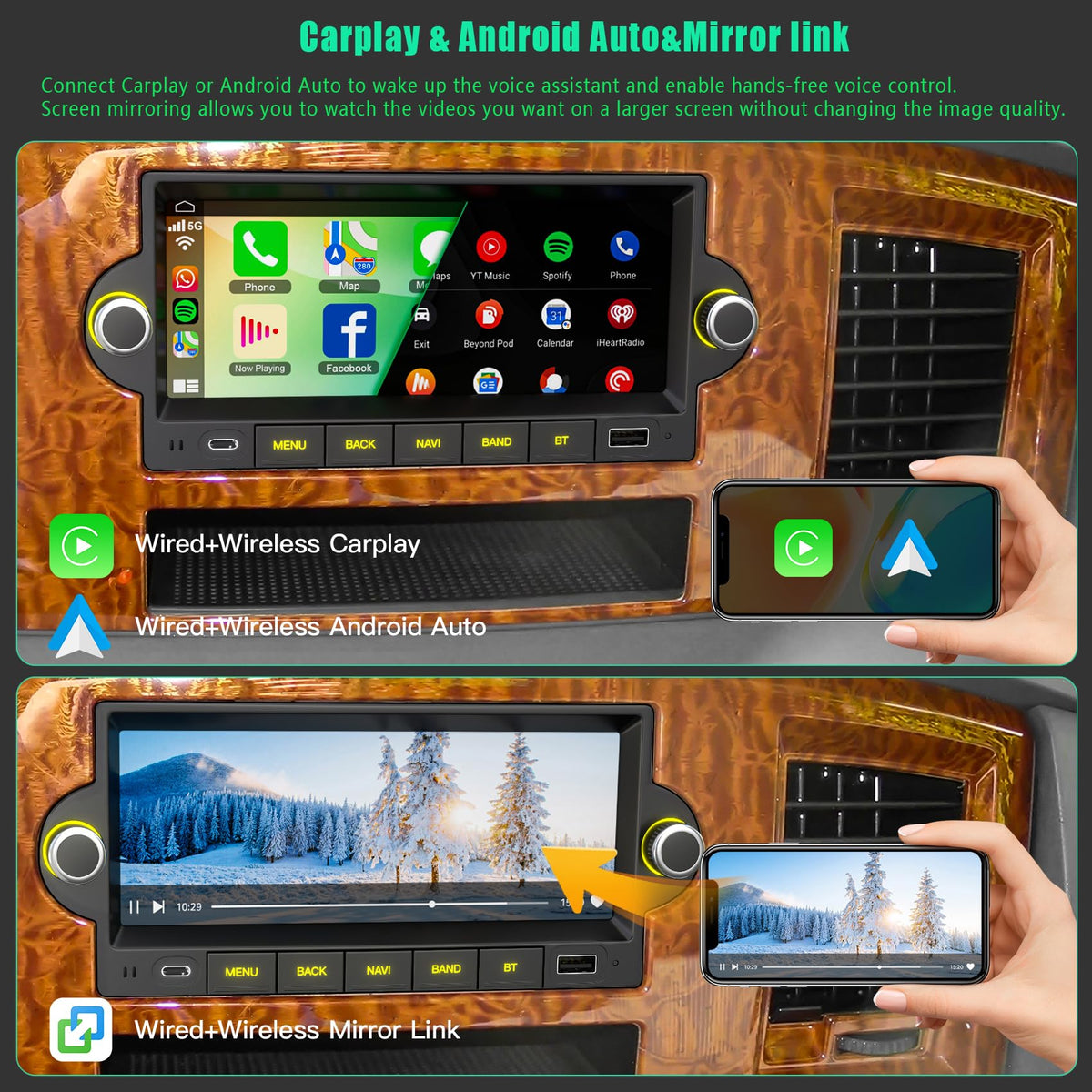(8Core+128GB) Car Radio Stereo for Dodge Ram 1500/2500/3500 2006 2007 2008