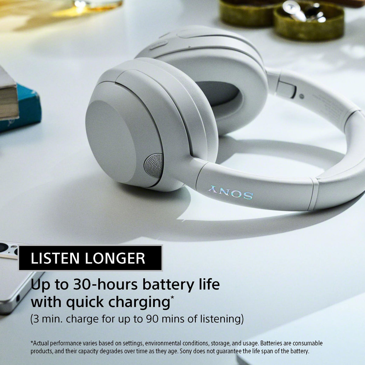 Sony ULT WEAR Over-Ear Noise Canceling Wireless Headphones, Off White