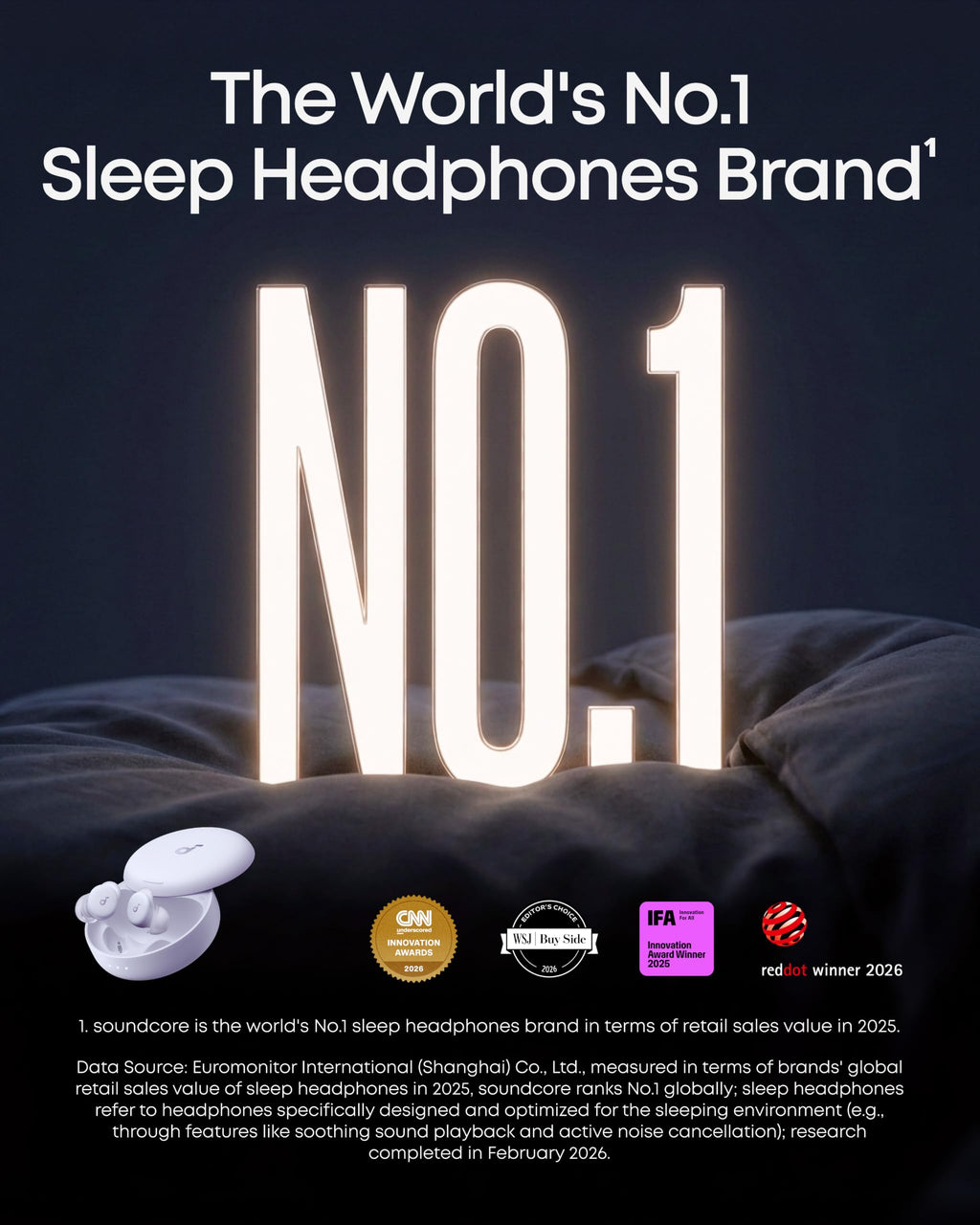 Soundcore Sleep A30 Special by Anker, Noise Reduction Sleep Earbuds