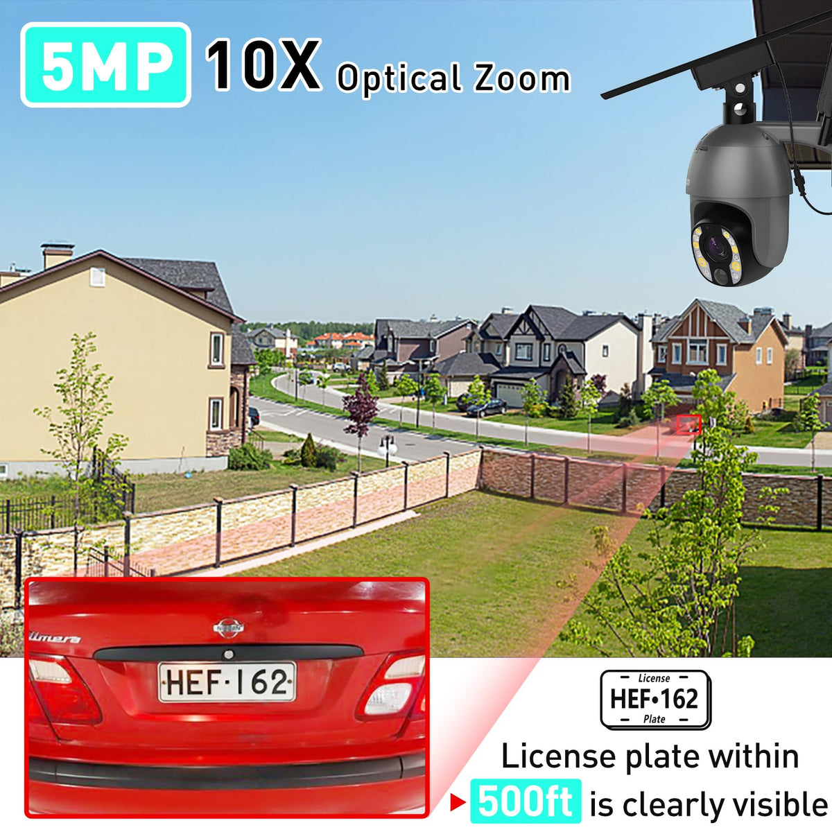 SOLIOM 5MP 4G LTE Cellular Security Camera Outdoor, 10X Optical Zoom