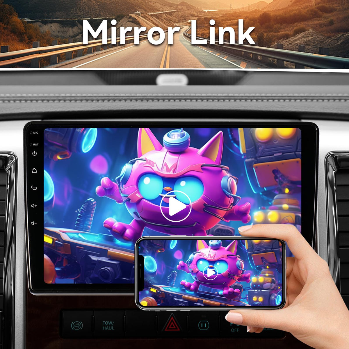 64G Android Car Radio for Chevy Silverado 2007-2013 GMC Sierra Yukon Upgrade Stereo Wireless CarPlay Android Auto 10.2" Touch Screen/Android13/Bluetooth/GPS Navigation/AHD Backup Camera/FM/AM