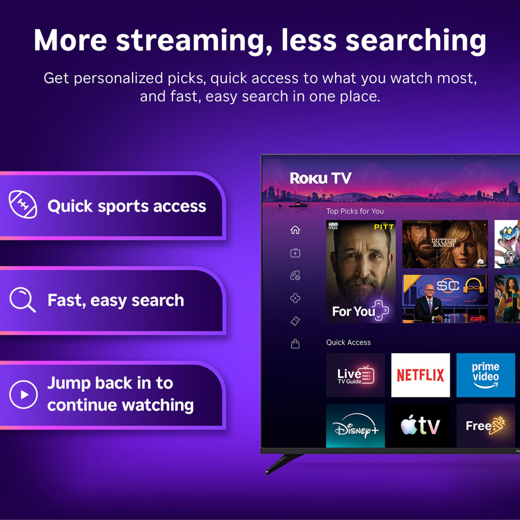 Roku 55-Inch Plus Series Smart TV - 4K QLED Mini-LED TV - RokuTV