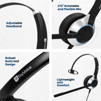 HD-500 Headset Training Bundle for Desk Phones | Training | Supervising | Coaching for Office + Call Center - Compatible with All Phones Including Yealink, Polycom, Poly, Mitel, Cisco, Avaya