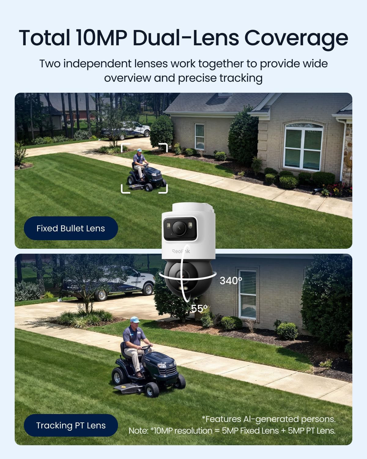 REOLINK 5MP+5MP PT Dual-Lens Security Camera Outdoor OMVI 2i PoE